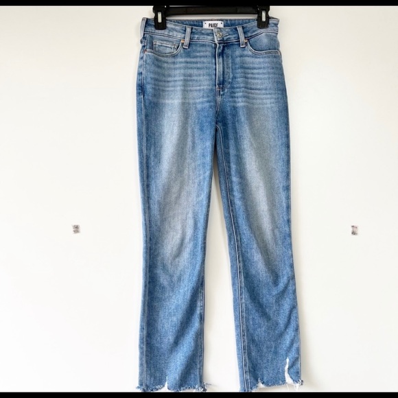 PAIGE DESTROYED HEM MEDIUM WASH JEANS SIZE 26 - Picture 4 of 4